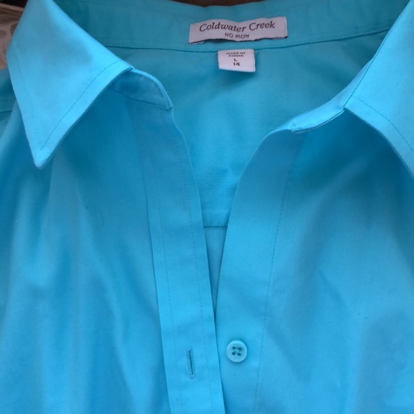 Coldwater Creek Button up Size L 14 Blue - Picture 5 of 7